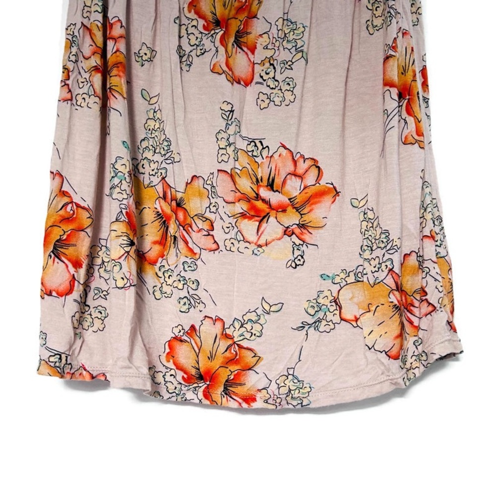 Free People Floral Mini Dress XS Boho Cottagecore Romantic Drop Waist Balletcore - Picture 6 of 13